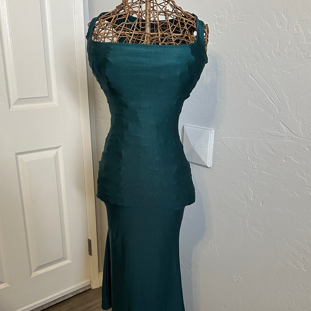 Dark Teal Sleeveless Cocktail Dress. Pullover. Size Small. Form fitting